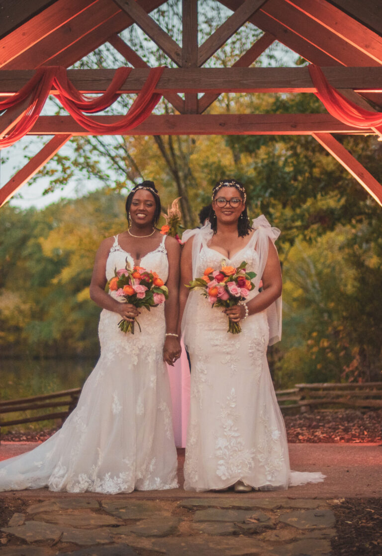 Co-founders Zepher Barber and Elisha Morrow on their wedding day.