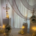 memorial reception tablescape by Ovation Event Solutions